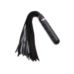 XR Brands Vibra-Lasher Silicone Vibrating Flogger Black 3 Modes XRB881A
