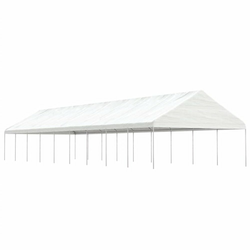 Sjenica s krovom bijela 20,07 x 5,88 x 3,75 m polietilen
