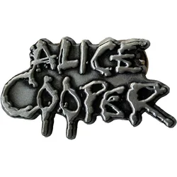 Alice Cooper Dripping Logo Silver Odznak 38 x 23 mm