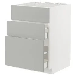 METOD / MAXIMERA Pod.element sudop. i 3front/2fioke, bela/Havstorp svetlosiva, 60x60 cm