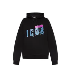 Črn pulover s kapuco Dsquared