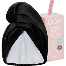 Satenski turban za kosu sa dve strane Satin Black