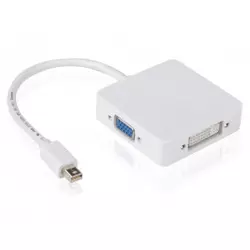 FAST ASIA adapter-konvertor mini displayport - hdmi + vga + dvi beli ost03557