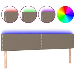 Vidaxl LED posteljno vzglavje taupe 180x5x78/88 cm blago