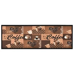 Vidaxl Kuhinjska preproga pralna Coffee rjava 45x150 cm