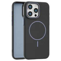 Leather Grip MagSafe maska za iPhone 15 Pro - Crna