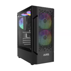 GAMDIAS Kućište Aura GC7 ARGB, Mid-Tower, Kaljeno staklo, Crno