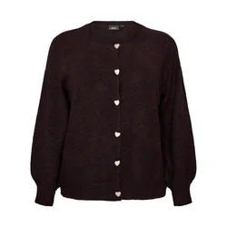 Zizzi Pletena jopa COMFY temno rjava