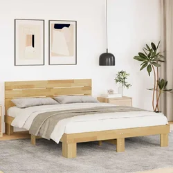 vidaXL posteljni okvir z vzglavjem brez vzmetnice 135x190 cm