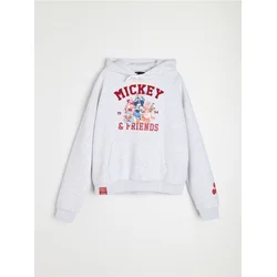Sinsay - Hoodie sa pamukom Mickey and Friends - svetlo siva
