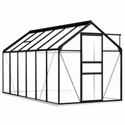 Staklenik s okvirom antracit 7,03 m2 aluminijski