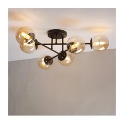 Plafonski luster MALENA 6xE14/5W/230V smeđa/dimljeno bež