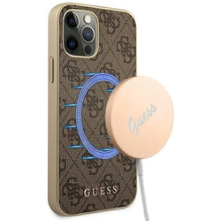 GUESS Futrola za iPhone 13 Pro Brown 4G Collection MagSafe