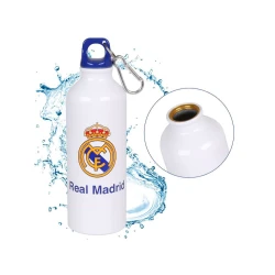 sarcia.eu Real Madrid Aluminijasta bela termalna steklenica, steklenica s karabinom 500ml