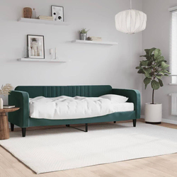 Dnevni krevet s madracem tamnozeleni 80 x 200 cm baršunasti