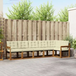 Set vanjskih sofa s jastukom 6 pcs Prirodna i krem