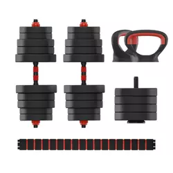 KSIX BMANC01N50 SET Tegova 50KG, DISKOVI, BUČICE, ŠIPKA, KETLBEL, CRNI