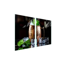 shumee Steklena zaščitna plošča za štedilnik 2x45x52 Ice
