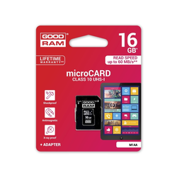 GOODRAM spominska kartica microSD, 16GB + SD adapter