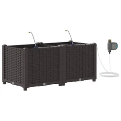 Vrtna saksija 2 pcs Smeđa 80 x 40 x 37,5 cm Plastika