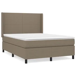 Vidaxl Box spring postelja z vzmetnico taupe 140x190 cm blago