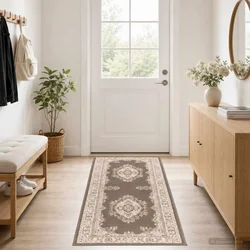 vidaXL Tekstilni preproga FLORNES Tkano Taupe PP 7 mm