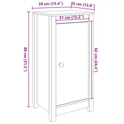 Komode 2 kom crne 39x35x80 cm od masivne borovine