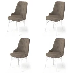 Hanah Home Set stolica Pare, 46x94x46 cm, 4 komada, Belo-smeđe