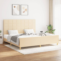 Okvir za krevet bez madraca krem 200x200 cm od tkanine