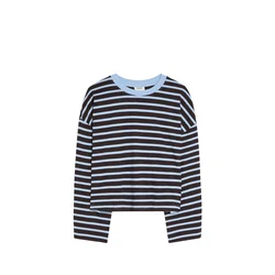 Bershka Majica svetlo modra/temno rjava