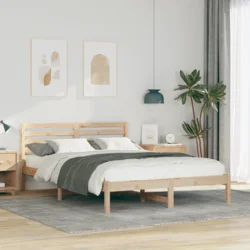 vidaXL Konstrukcija postelje Rjava 140 x 210 cm Masivno borovo les