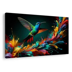 Slika pisani kolibri v letu - 60x40