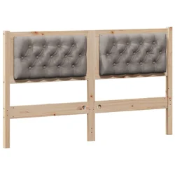 Vidaxl Vzglavje Drugo Rjava in taupe 140 cm Trdna borovina