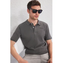 Trendyol Muška majica Tmnss25Po00046, Siva