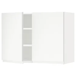 METOD Viseča omarica s policami/2 vrati, bela/Voxtorp mat bela, 80x60 cm