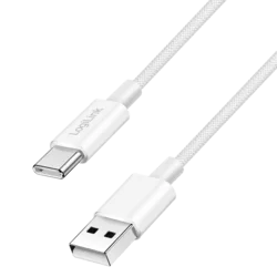 Logilink USB 2.0 Type C cable, C/M na USB - A/M, bela, 1.0m