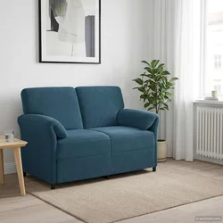 Sofa za dvije osobe Plava 138 x 83 x 95 cm Baršun