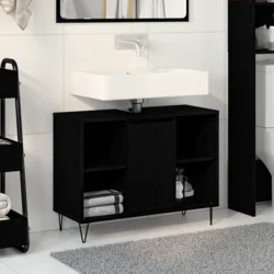 Kupaonski ormar Crna 80 x 33 x 60 cm Konstruirano drvo