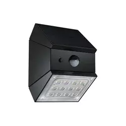 LED zidna solarna lampa sa senzorom LED/2,5W/3,7V IP65 1200 mAh crna