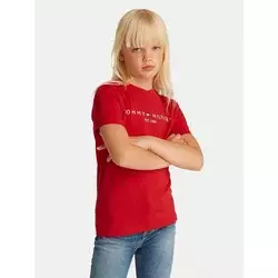 TOMMY HILFIGER Majica ESSENTIAL marine/rdeča/melona/bela