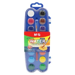 Mini akvareli M&G (23 mm) - 14 barv + čopič