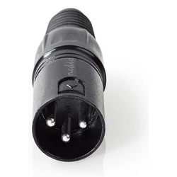 NEDIS COTP15900BK, XLR konektor, Ravni, Muški, Niklovani, Lemljenje, Preenik kab. ulaza: 5,0 mm, 1 kom