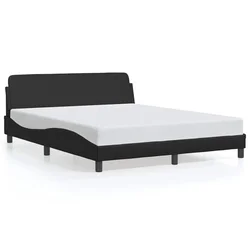 Vidaxl Posteljni okvir Dover črn 160x200 cm umetno usnje