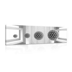 Slika črnobele kroglice v prostoru - 120x40