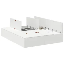 Vidaxl Postelja z dodatnim prostorom za shranjevanje Bela 135 x 190 cm