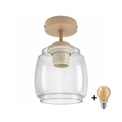 BRILAGI - LED plafonski luster R GLASS 1xE27/60W/230V prečnik 26 cm bež/zadimljeno-siva