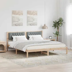 Krevetna konstrukcija s uzglavljem Svijetlo siva 160 x 200 cm