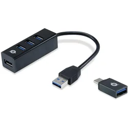 shumee Conceptronic HUBBIES04B USB 3.2 Gen 1 vozlišče 4-portno črne barve