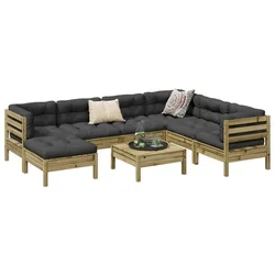 8-dijelni set vrtnih sofa s jastucima od impregnirane borovine