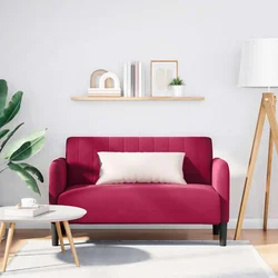 vidaXL Dvosed vinsko rdeč 109 cm žamet